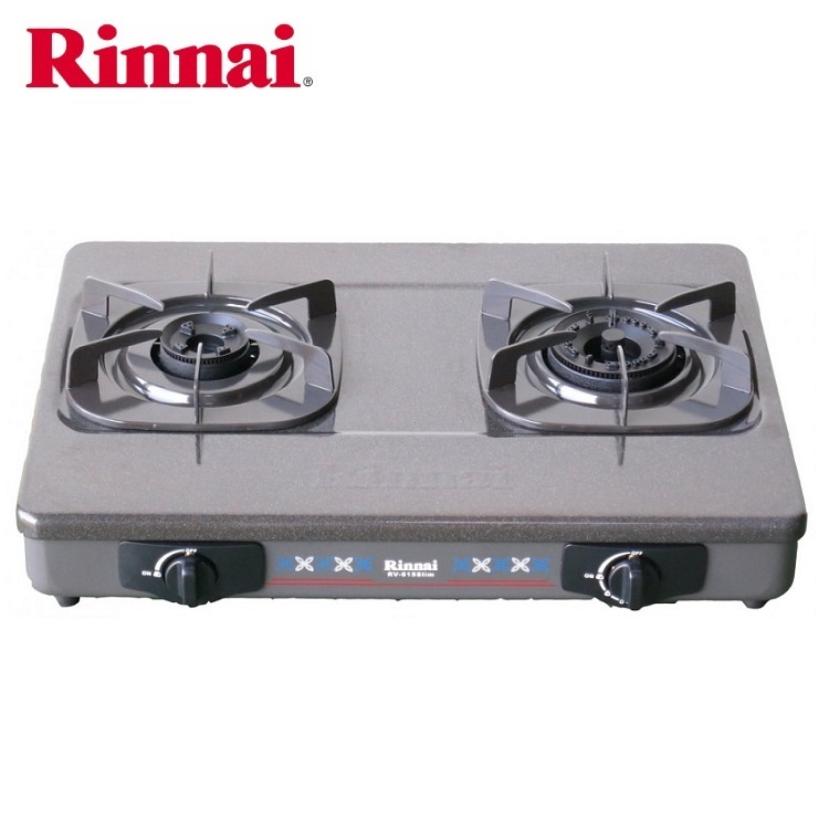 Bếp gas 6 tấc Rinnai RV-615Slim(G) - Chén đồng có đầu hâm tiết kiệm gas - Hàng chính hãng