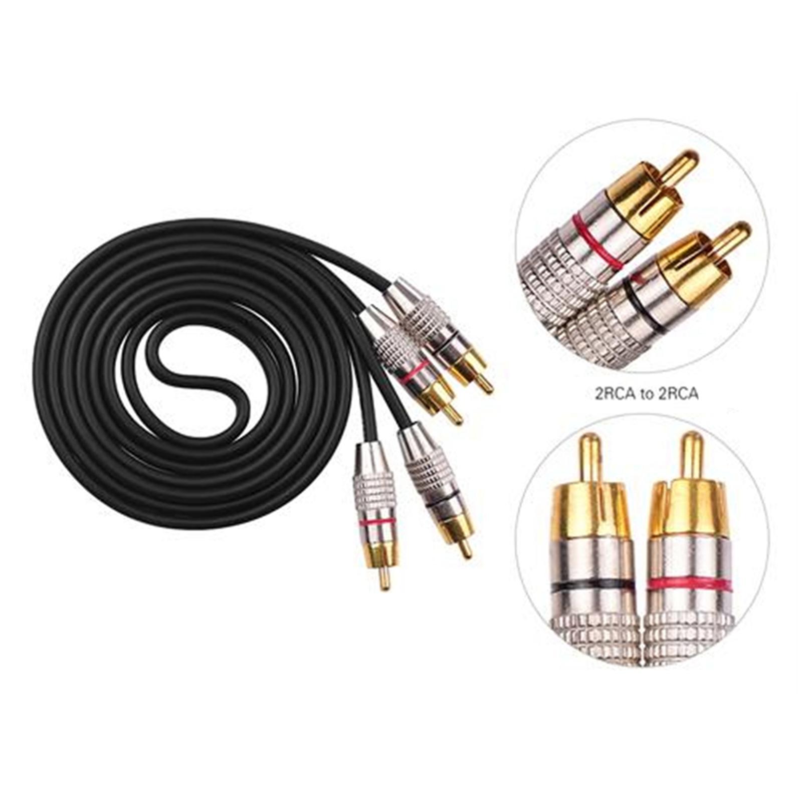 2RCA to 2RCA Stereo Audio Cable Multipurpose for Subwoofer Home Audio