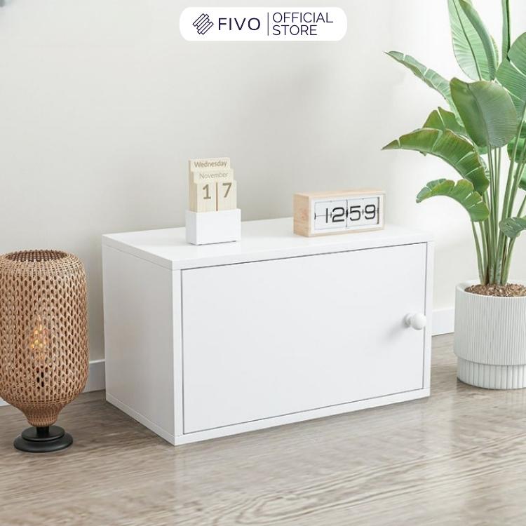 Kệ Tổ Ong Đa Năng Chất Liệu MDF FIVO FB03 Có Cửa Để Đồ Tiện Lợi Dễ Dàng Lắp Ráp, Tấm Lưng Chắc Chắn Chống Bụi, Chống Rơi Rớt Đồ (60x30x36cm) - Hàng Chính Hãng