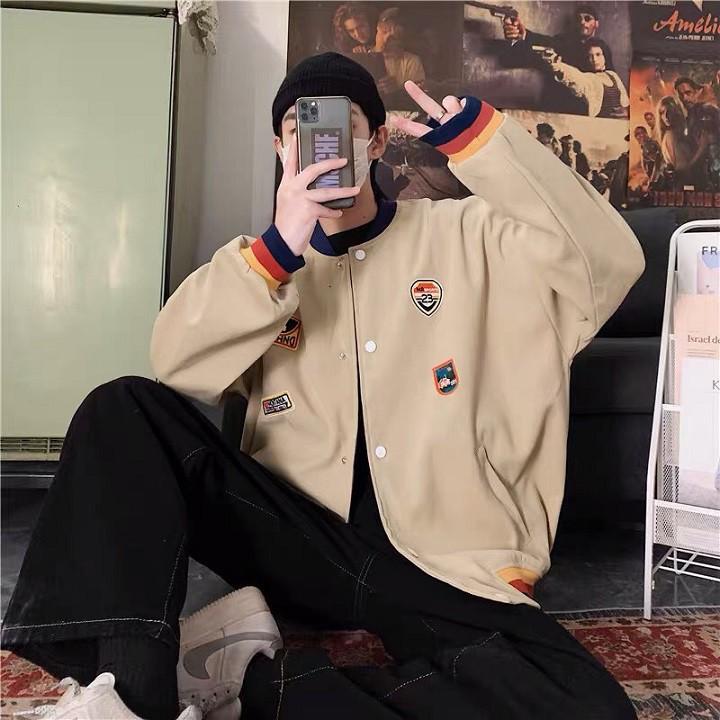 ÁO KHOÁC NỈ BÔNG/ ÁO KHOÁC NỈ BOMBER JACKET IN LOGO SỐ 7 ULZZANG UNISEX NAM NỮ TRẺ TRUNG NĂNG ĐỘNG