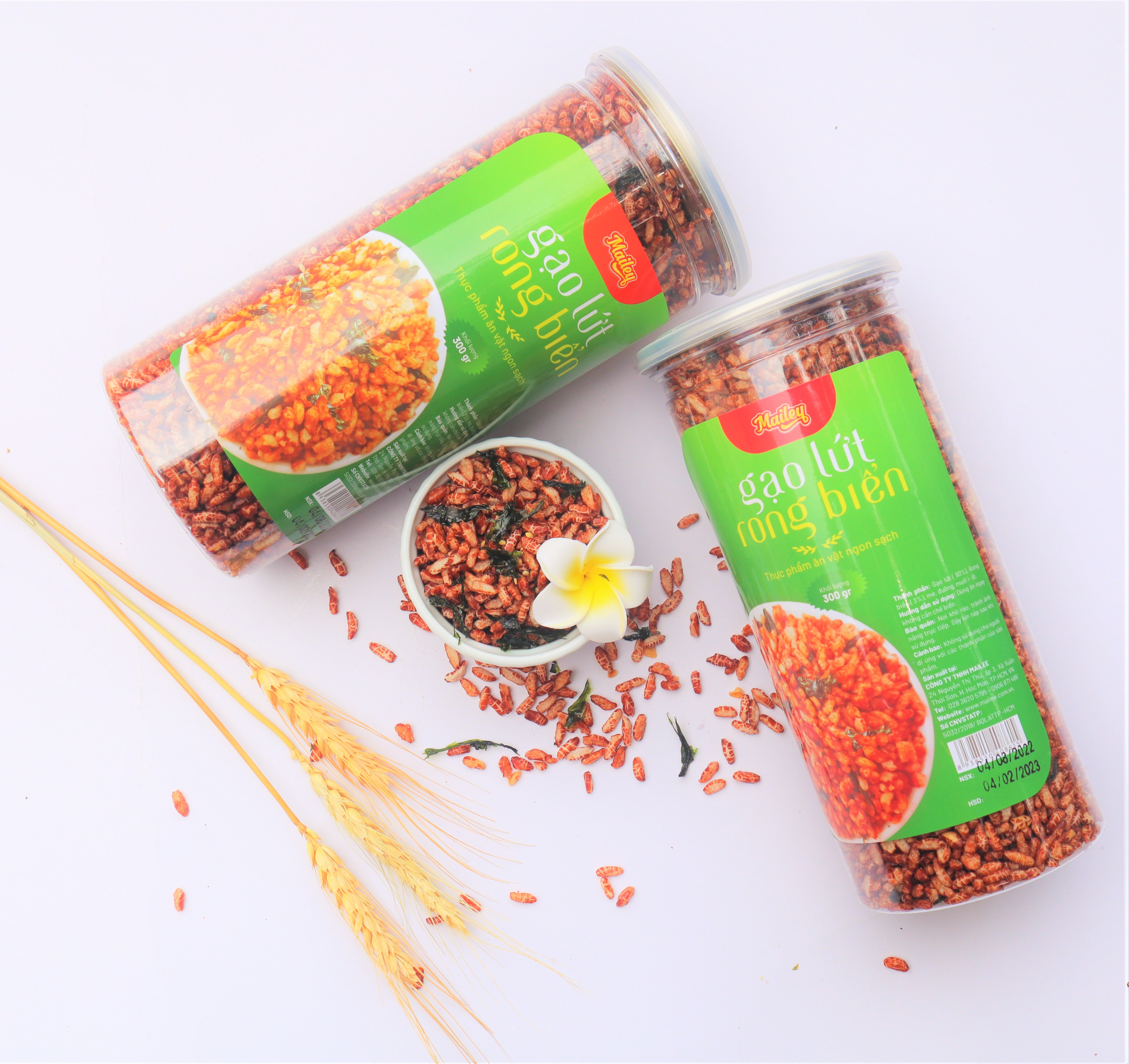 Combo 3 hũ gạo lứt sấy rong biển ăn liền MAILEY 300G
