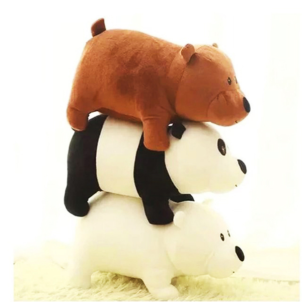 Bộ 3 Con Gấu Bông We Bare Bears Nằm (35 Cm) Gb33