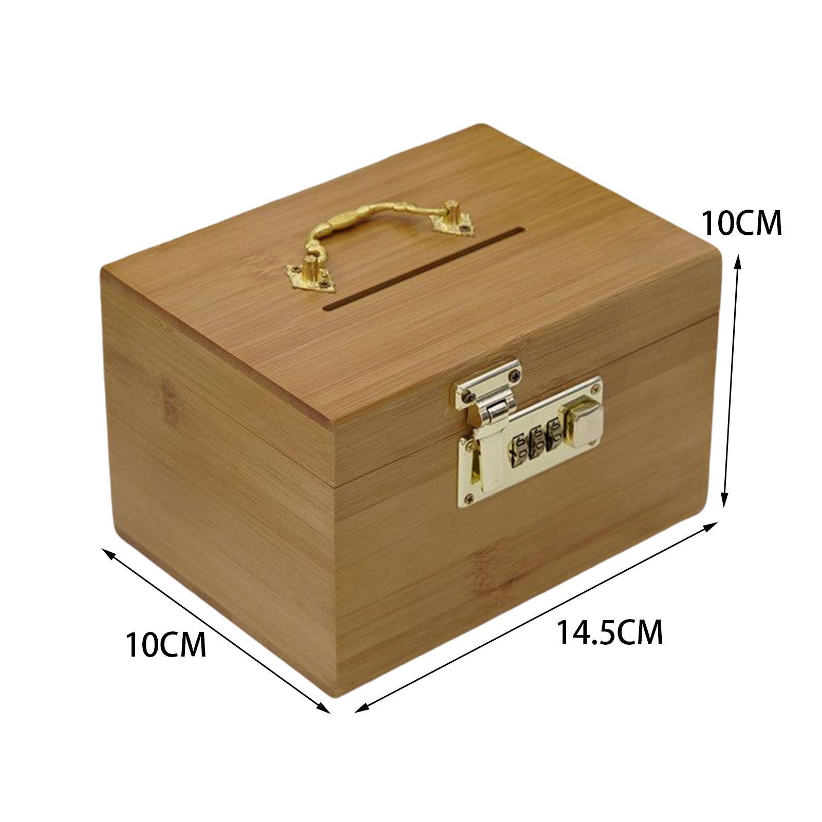 Wood Money Box Decoration Retro Keepsake Wooden Tea Box Wood Storage Organizer Box Jewelry Storage Case for Multipurpose Kids & Adults Gift