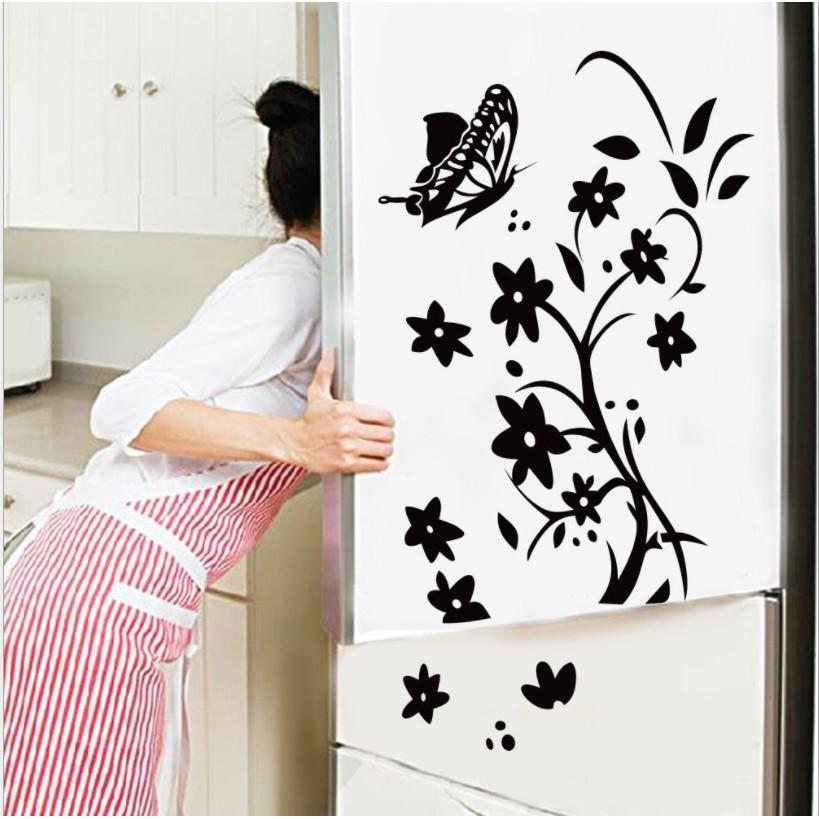 Decal trang trí tường - Hoa Văn Đen tinh tế