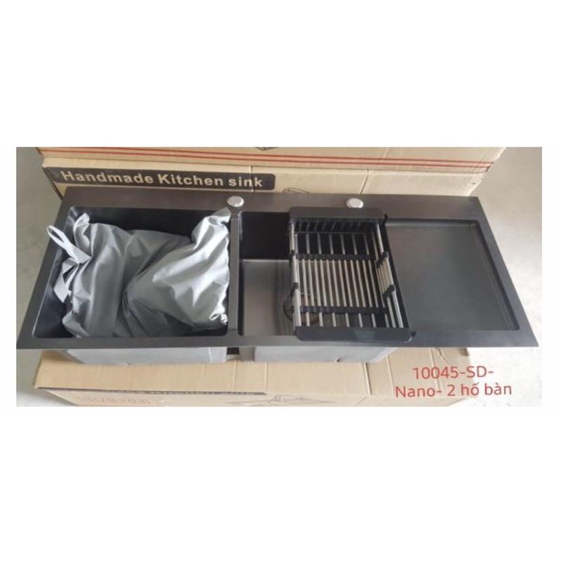 Chậu rửa bát 2 hố 1 bàn .chậu rửa bát đen