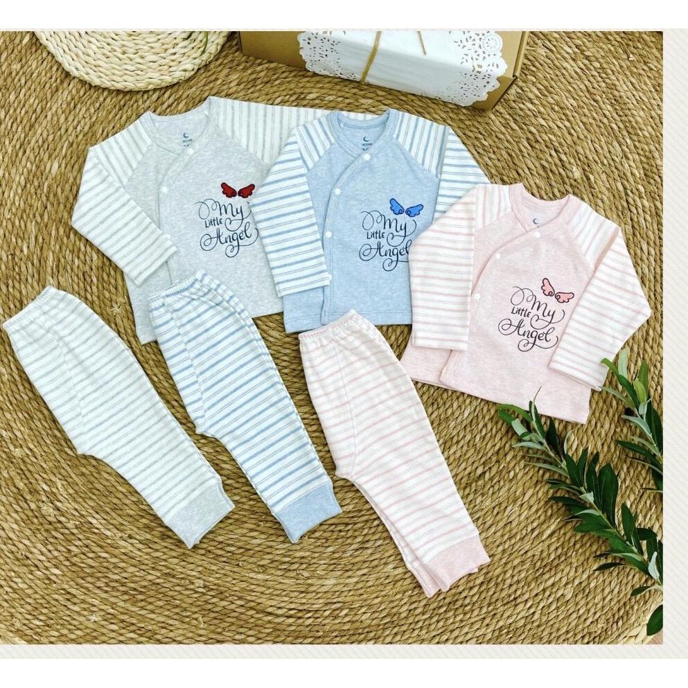 BỘ DÀI TAY SƠ SINH COTTON NHUNG MOMMA BABY, MOON@ CHẤT DÀY