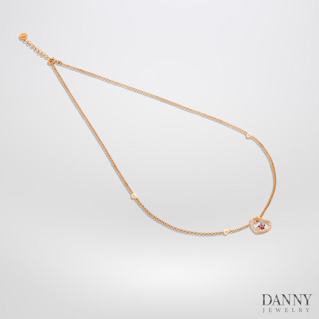 Dây Chuyền Có Mặt Danny Jewelry Bạc 925 Xi Vàng Hồng/Rhodium Đính Đá CZ Hình Trái Tim DM046