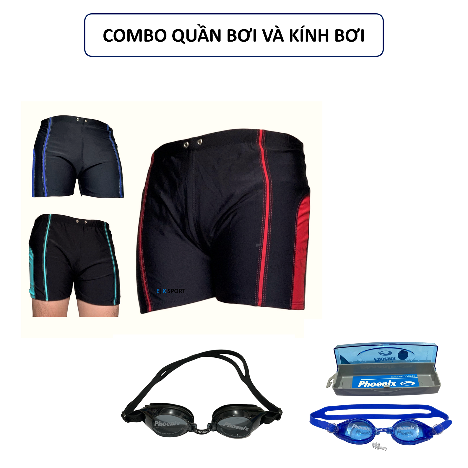 Combo kính bơi và quần bơi