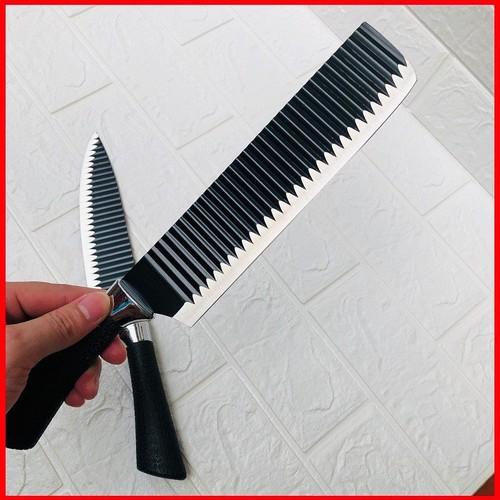 Bộ 2 dao thép không rỉ gợn sóng chống dính siêu bén