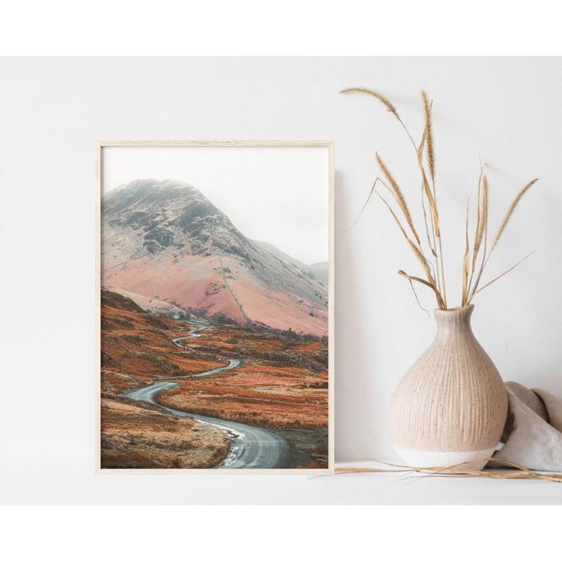 Bộ 6 tranh treo tường thiên nhiên cam xanh canvas có đinh tặng kèm
