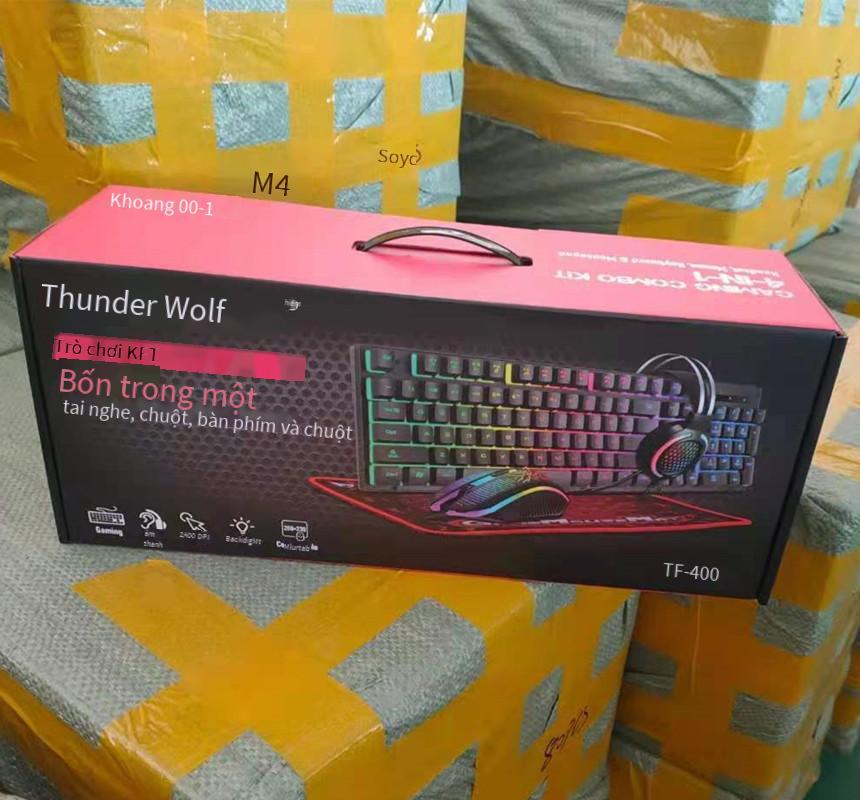 Phong Cách Mới Nhất Thunder Wolf T31 Bàn Phím Chuột Tai Nghe Bộ Ba Bộ Bốn Bộ Trò Chơi Game Máy Tính Xách Tay Máy Tính Để Bàn