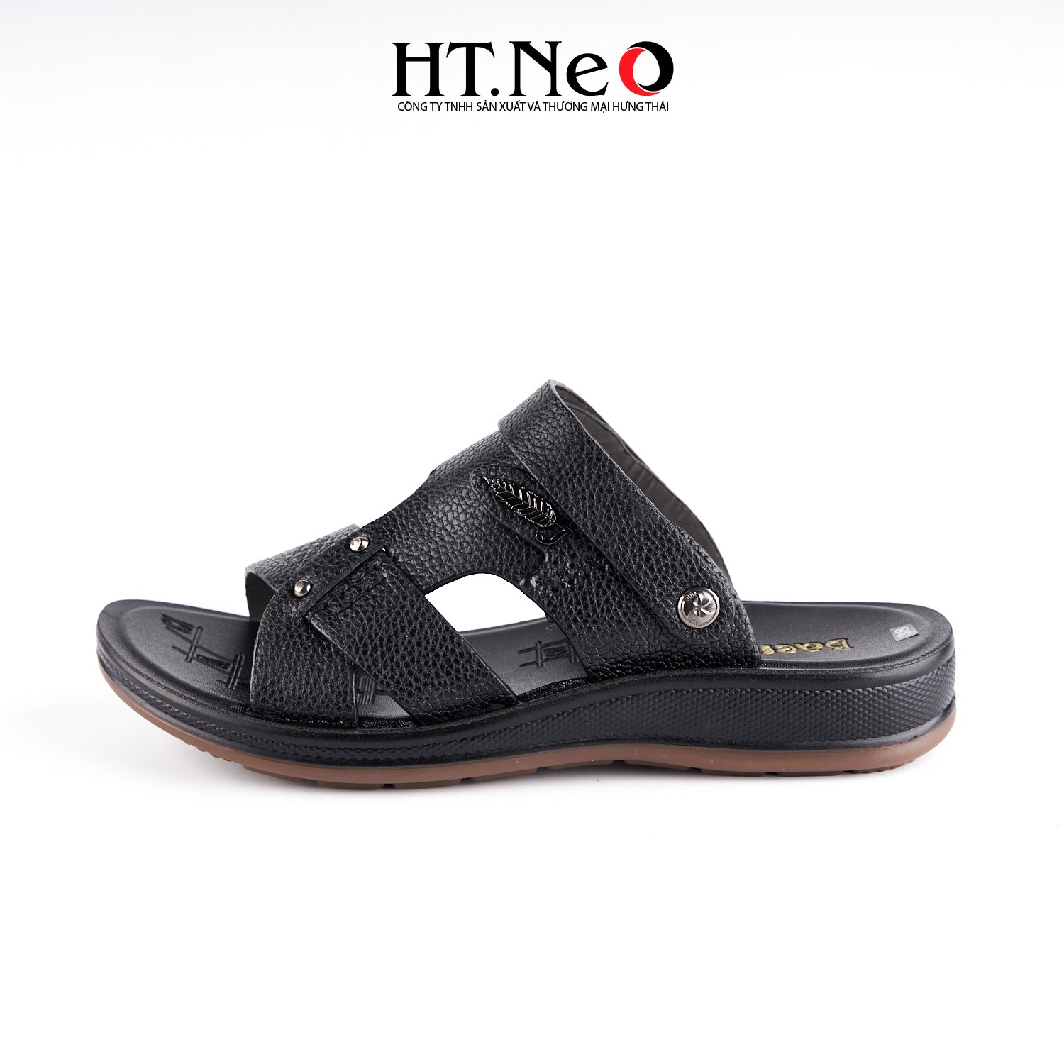 Sandal nam HT.NEO 100% da bò mềm mại, đế cao su nguyên khối, khâu may chân quai siêu chắc chắn SD155