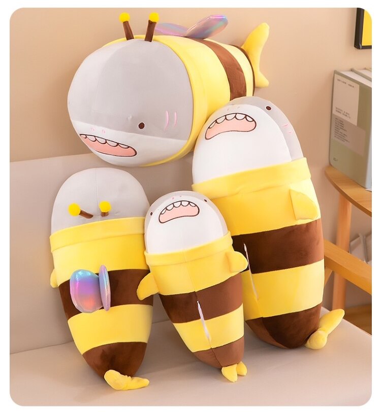 Thú nhồi bông cá mập ong vàng - Size từ 25cm đến 55cm - Quà tặng cá mập ong nhồi bông êm mịn dễ thương - Gối ôm mềm mịn cho bé