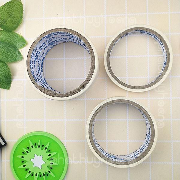 Combo 4 cuộn băng keo giấy 1.2cm hoặc 2 cuộn 2.3cm hoặc 1 cuộn 4.6 cm