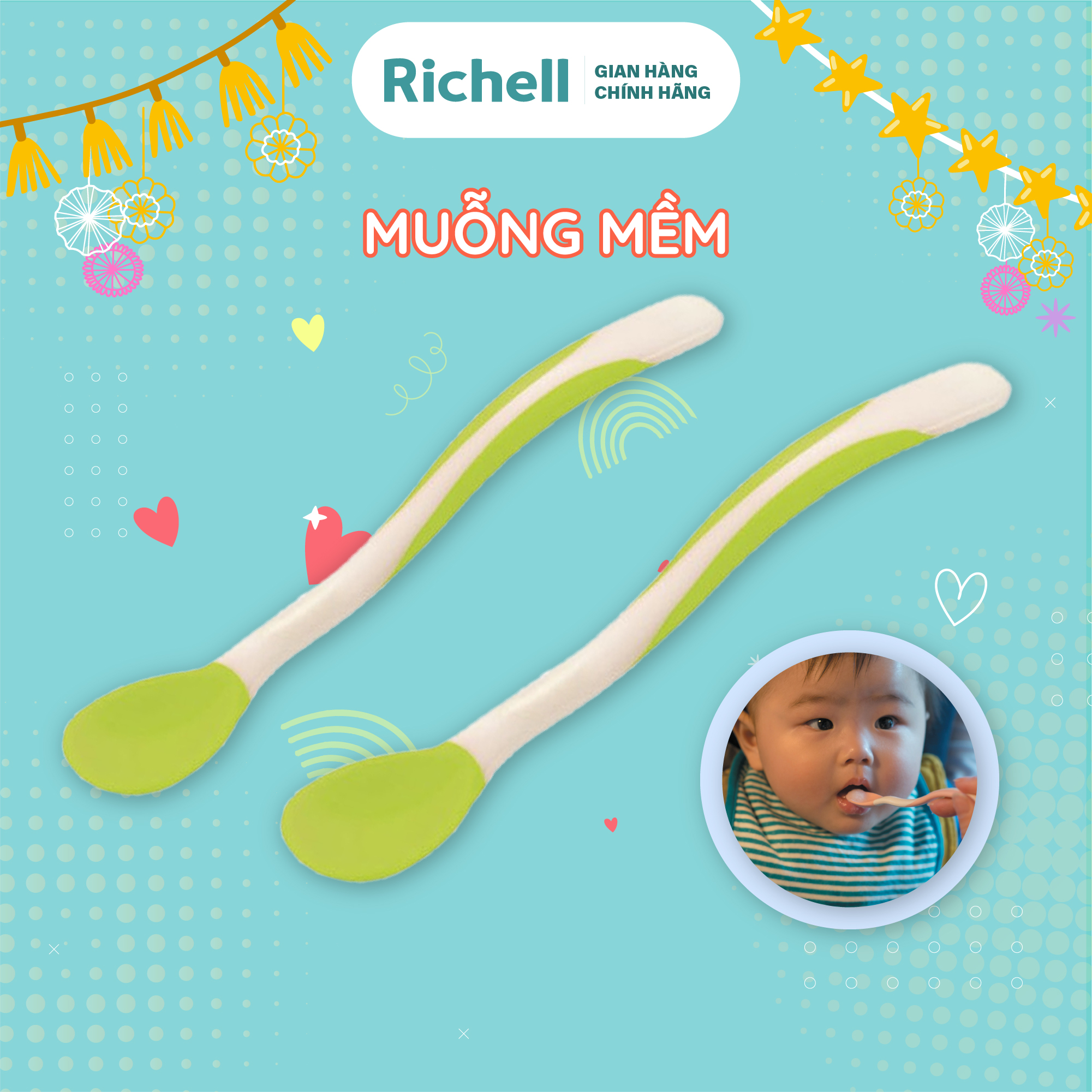 Muỗng mềm cho bé ăn dặm Richell Nhật Bản | Baby