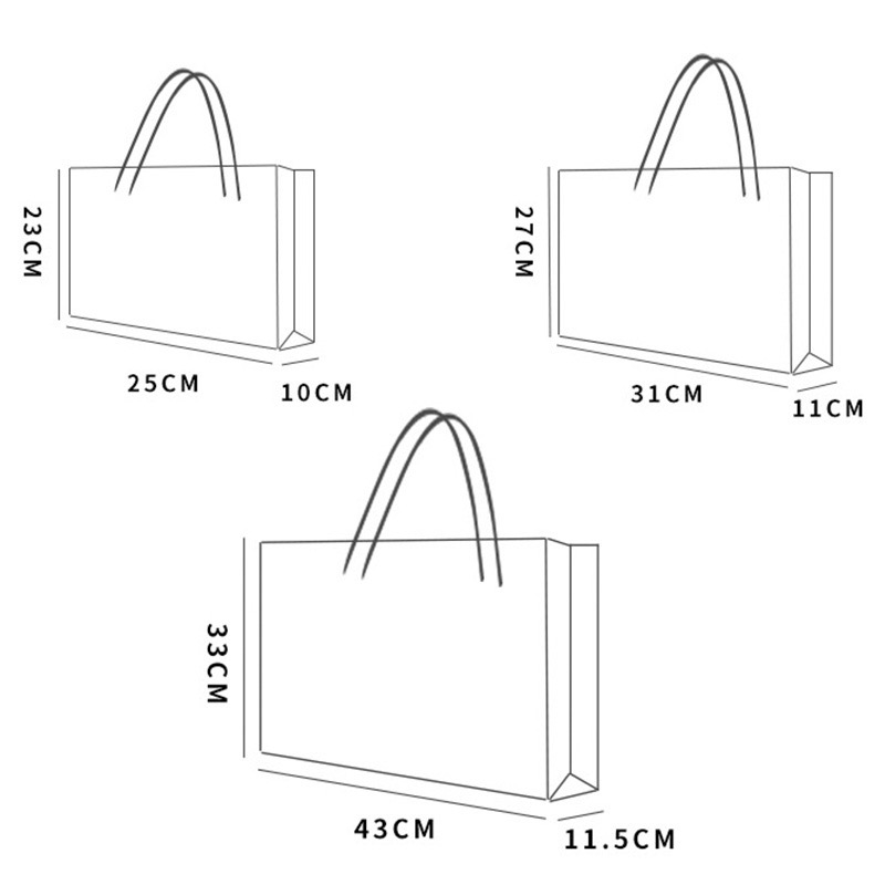 Set 3 Túi Mua Sắm Bằng Nhựa PP Trong Suốt Chống Thấm Nước In Hình Hổ Dễ Thương Tái Sử Dụng Tiện Lợi