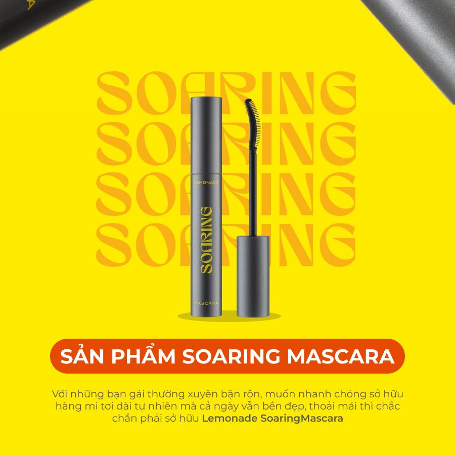 Combo Lemonade Chuốt mi tơi dài lâu trôi Soaring Mascara 6ml &amp; Tẩy trang mi sạch dịu Soaring Mascara Remover 6ml - Soaring Mascara