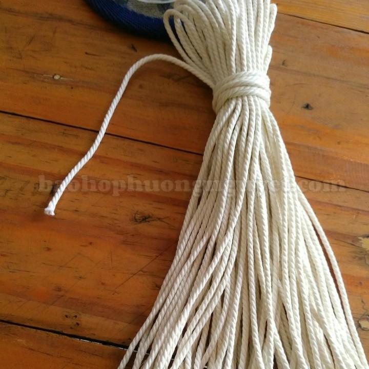 Dây thừng macrame se cotton, dây thừng trang trí (size 2MM,3MM,4MM,5MM,6MM,7MM,8MM,10MM)