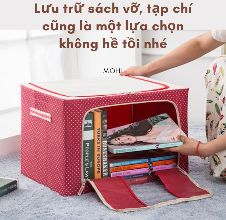 Tủ vải đựng quần áo, chăn mền Cao Cấp big size 100L, khung thép siêu chịu lực - Hộp vải đựng đồ gia đình tiện lợi - Hàng chính hãng