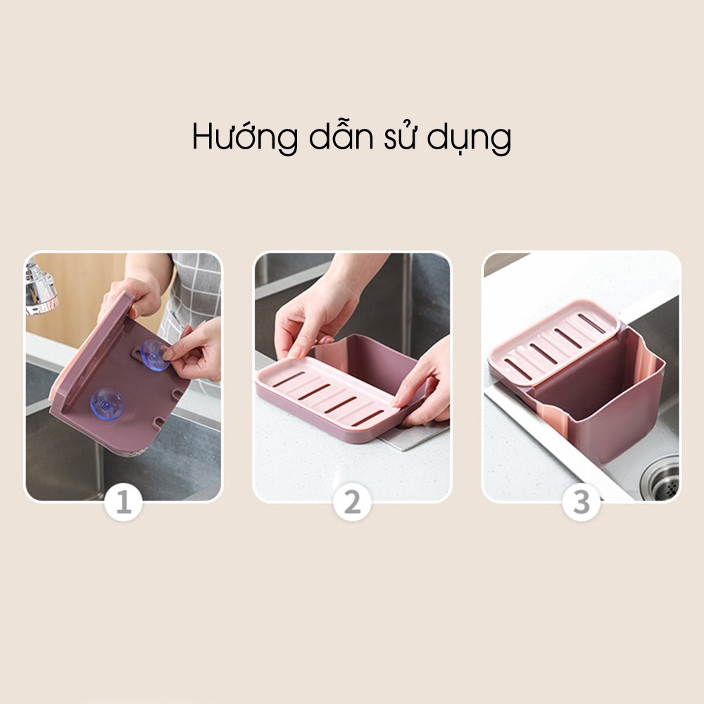 Thùng Rác Gấp Gọn Gắn Bồn Rửa Bát, Khay Lọc Rác Bồn Rửa Có Lỗ Thoát Nước Dễ Dàng Vệ Sinh Tiện Lợi