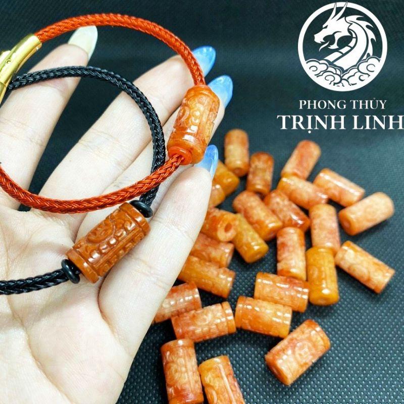VÒNG TAY LU THỐNG ĐỎ CAM ĐIÊU KHẮC DÂY CAO CẤP