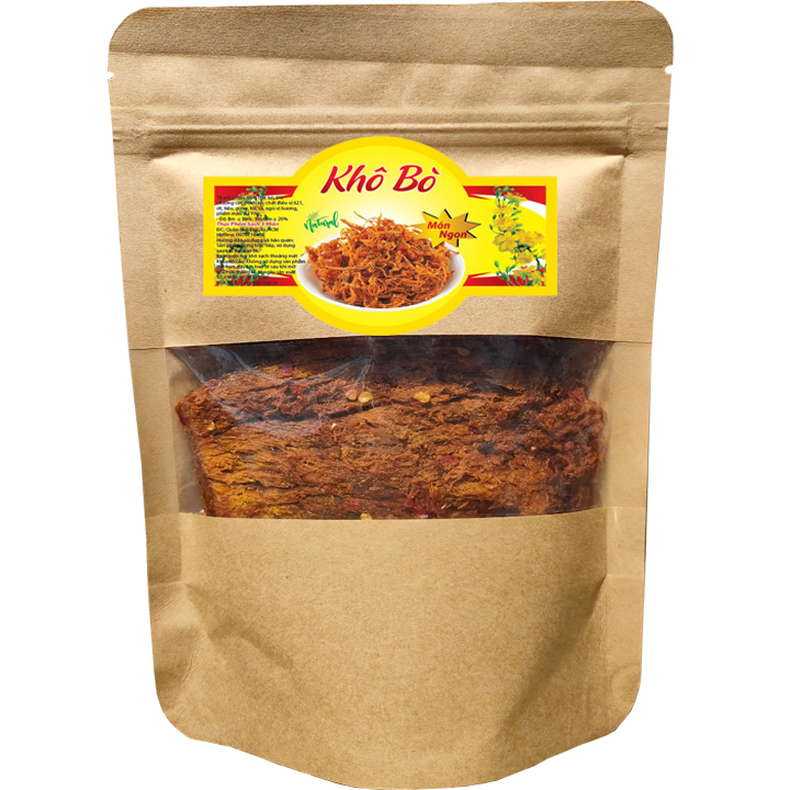 [Bịch 500G] Khô Bò Dạng Miếng Loại Mềm Và Cay - Món Ăn Ngon