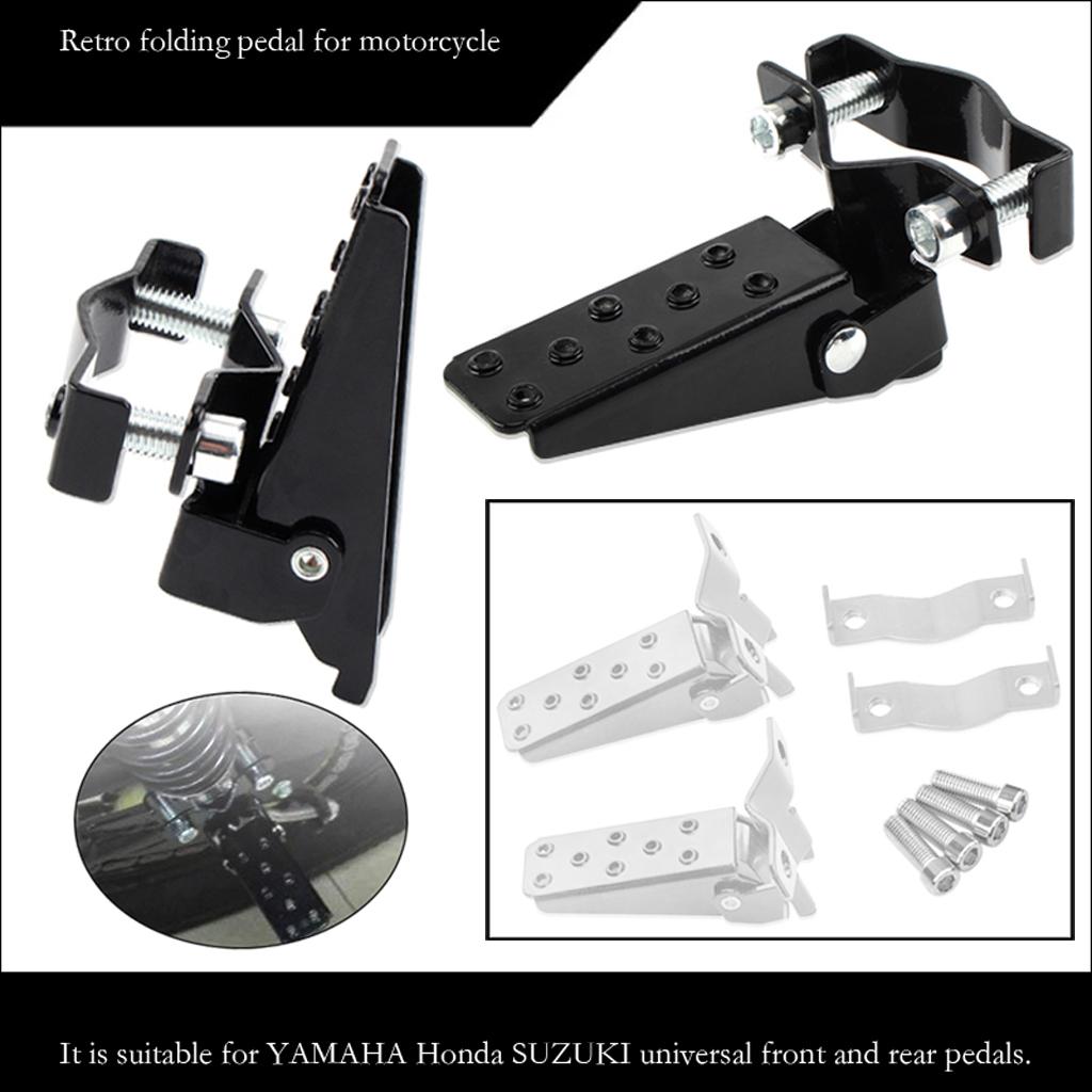 Motorcycle Rear & Front Folding Foot Rests Footpeg Pedals Universal