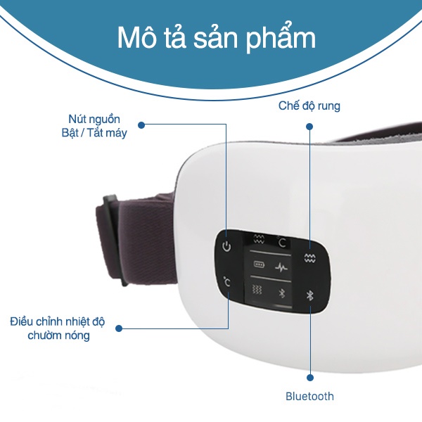 Máy massage mắt HY-01,Massage  Bằng Ấp Suất Khí Có Tích Hợp Kết Nối Bluetooth Nghe Nhạc Thư Giãn Cao Cấp