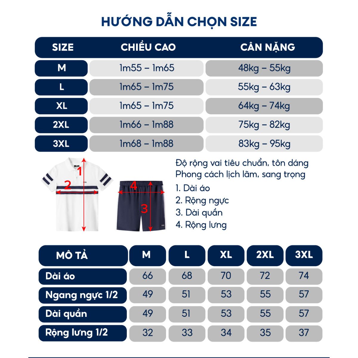 Bộ Thể Thao Nam Polo TSIMPLE vải cotton cá sấu cao cấp B02001