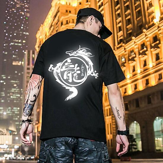 Áo Thun  Phản Quang  Nam Nữ In hình RỒNG , áo chất, đi đêm, đi phượt bao ngầu, nhìn đã mắt