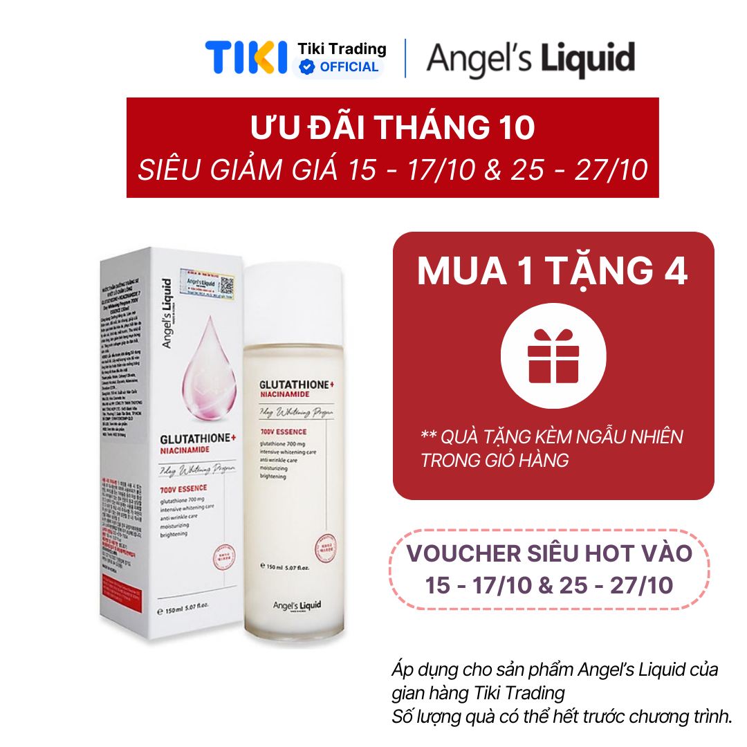 Nước Thần Phủ Bóng Dưỡng Da Trắng Mịn Angel's Liquid Glutathione plus Niacinamide 700V Essence 150ml