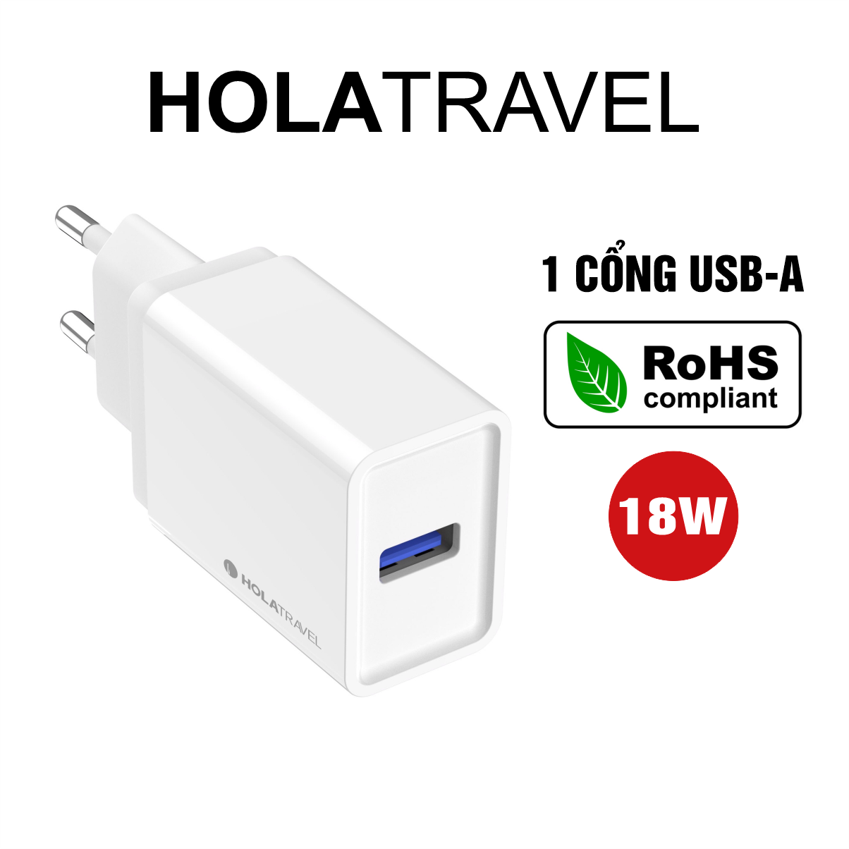 Adapter HOLATravel T1 - USB 18W - Hàng chính hãng