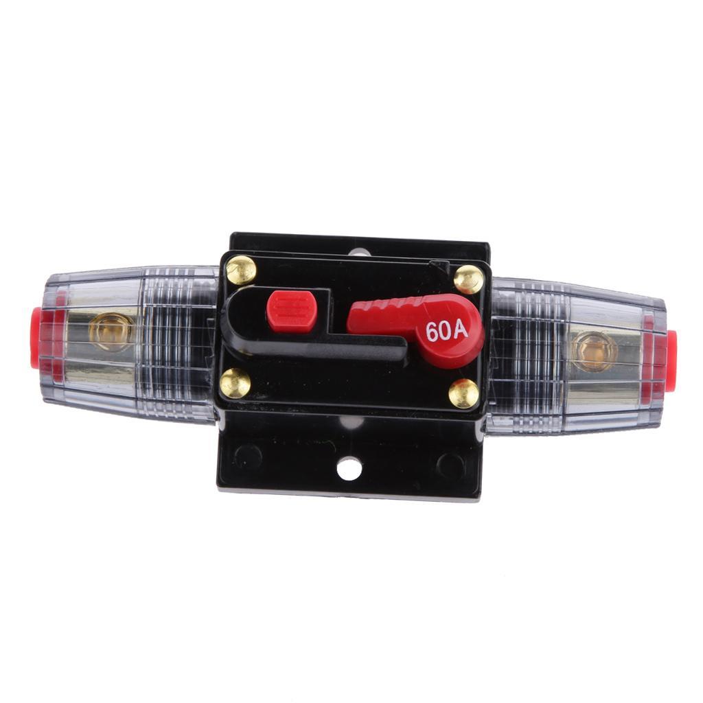 3-5pack Manual Reset Circuit Breaker 12v/24v Car Auto Boat Audio Fuse Holder 60A