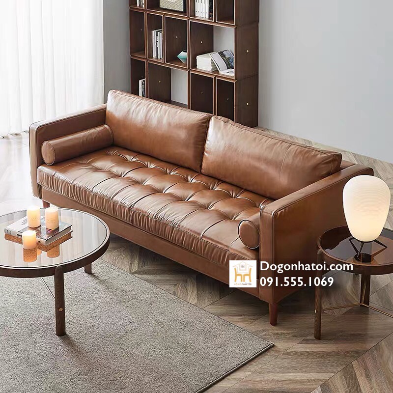 Sofa Da Cao Cấp Nhập Khẩu Phòng Khách Đẹp SF401 - Đồ Gỗ Nhà Tôi