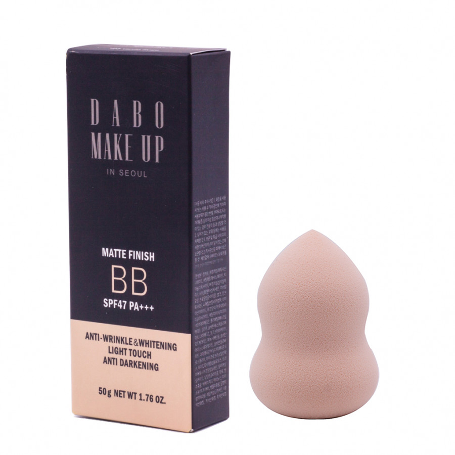 Combo Kem nền make up che khuyết điểm cao cấp Hàn Quốc 5 in 1 Dabo Make up Matte SPF47 PA++ (50ml) –Hàng chính hãng +Tặng Bông Kem Tán Phấn Tiện Dụng Hình Hồ Lô Hàn Quốc Mira Suri – Hàng chính hãng.