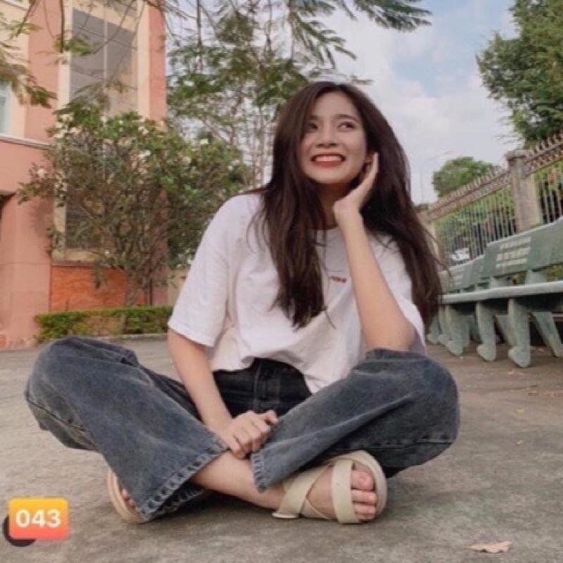 Quần jeans nữ - quần bò ống rộng lưng cao, vải bò mềm đẹp , dáng suông dài