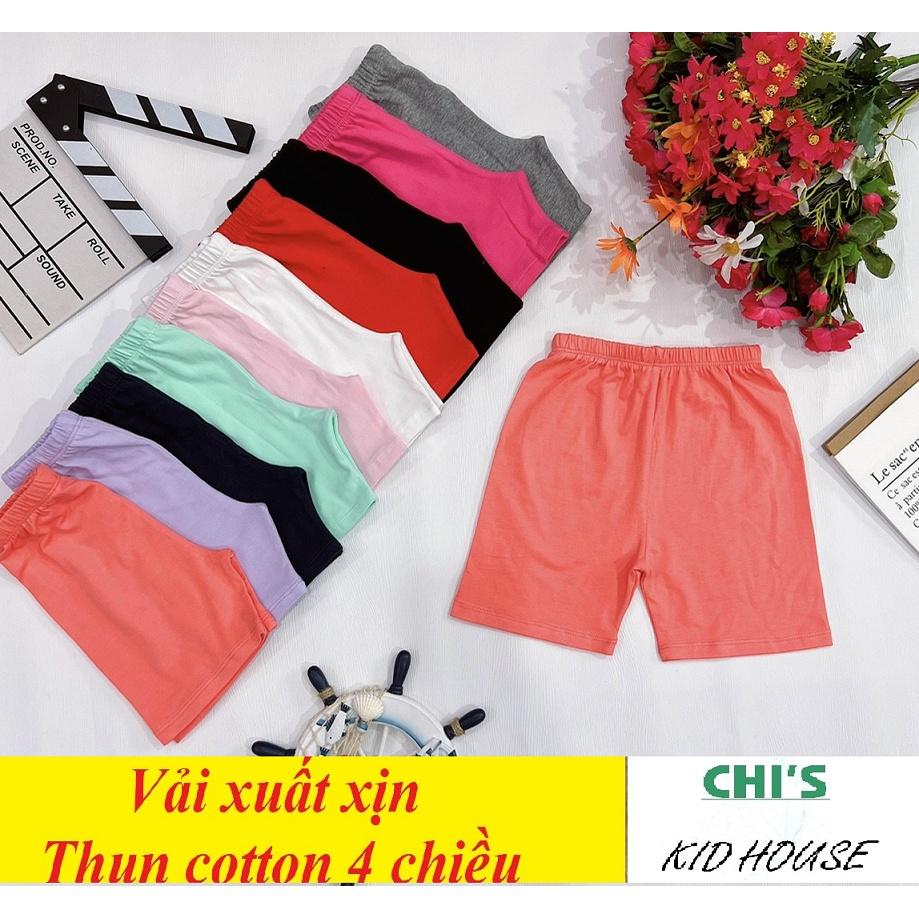 (VẢI XUẤT XỊN 25-55KG) QUẦN LEGGING ĐÙI QUẦN ĐÙI TRƠN THUN COTTON 4 CHIỀU CHO BÉ GÁI/TRAI