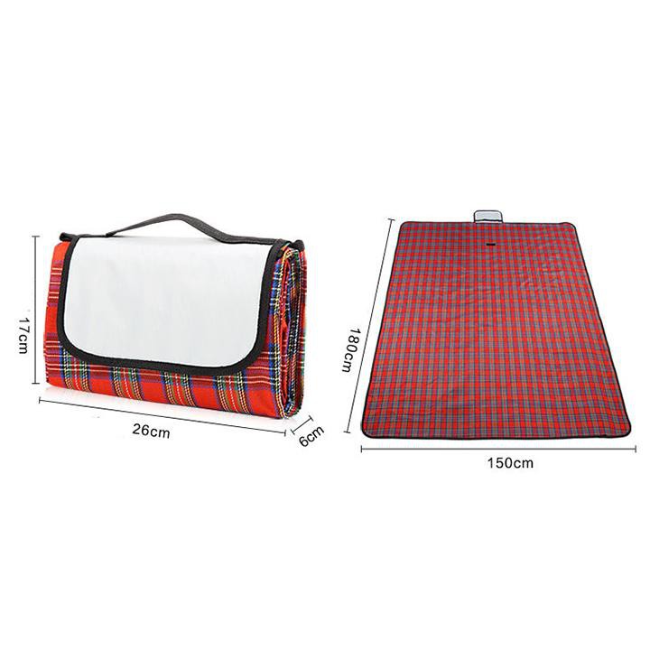 THẢM DÃ NGOẠI, DU LỊCH, PICNIC CAO CẤP - Chống thấm nước, họa tiết caro, gấp gọn tiện lợi - 2 kích thước khách chọn màu!