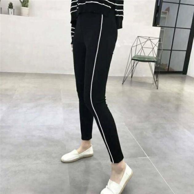 Quần legging sọc trắng nhỏ L16