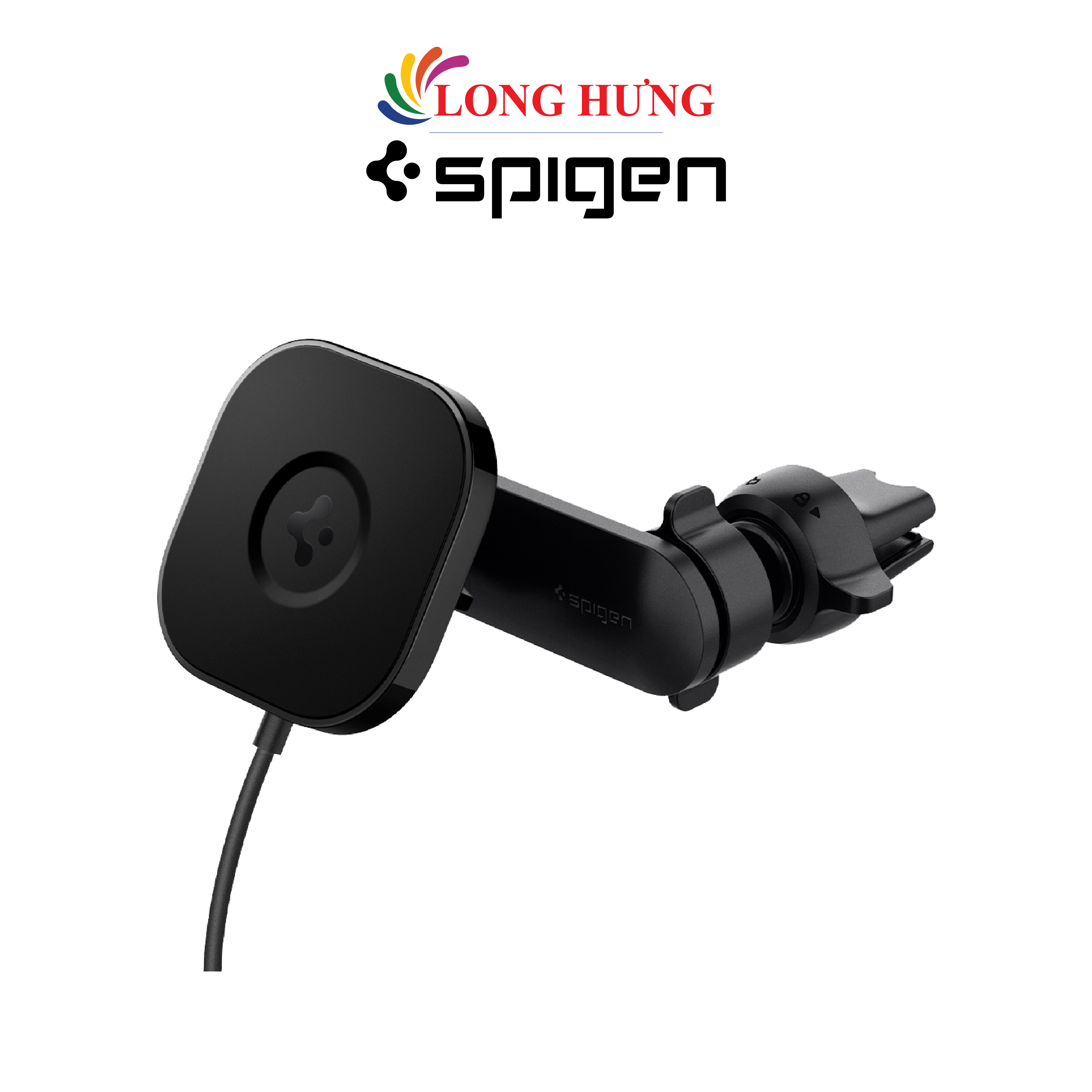 Giá đỡ điện thoại trên xe hơi Spigen Onetap Pro Wireless Magnetic Car Charger Air Vent ACP02615 - Hàng chính hãng