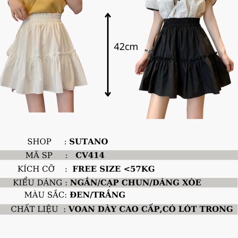 Chân váy nữ thời trang 2 tầng xòe ngắn nhún bèo CV414 SUTANO