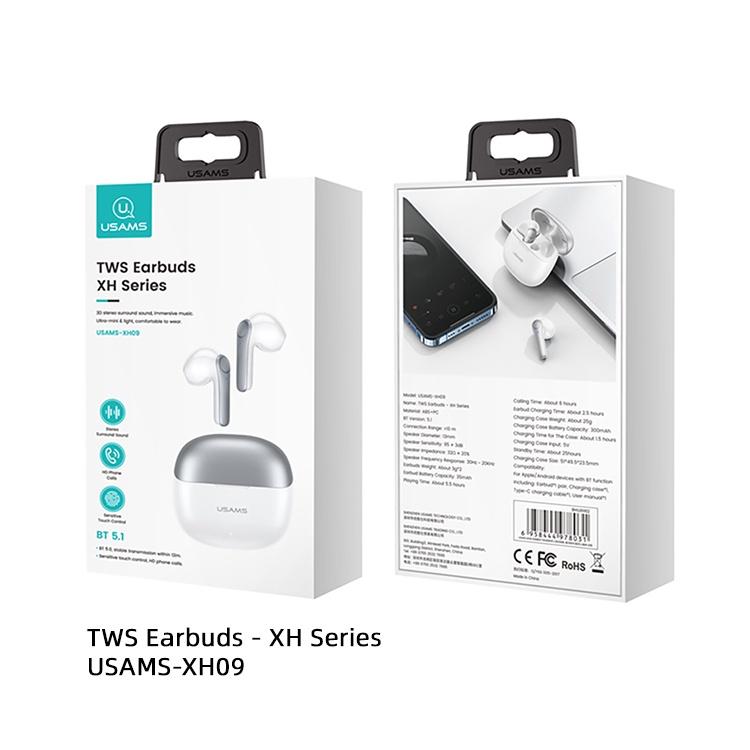 Tai Nghe Không Dây Usams TWS Earbuds XH09 BT5.1 Tai Nghe Nhét Tai Kích Thước Nhỏ TWS Thật 5.5H Hàng Chính Hãng