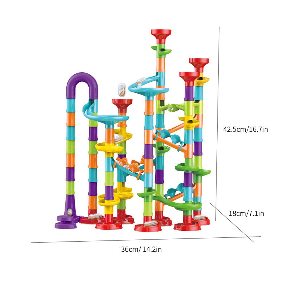113 Pieces 3D Marble Run Set Construction Building Blocks STEM Learning Toy Early Education for Age 3+ Boys & Girls