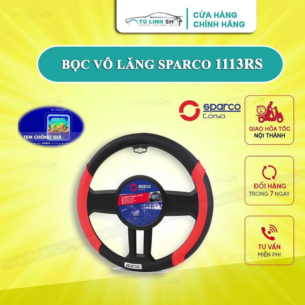 Bọc vô lăng SPARCO 1113RS - chính hãng, đầy đủ tem 7 màu, khung in chìm