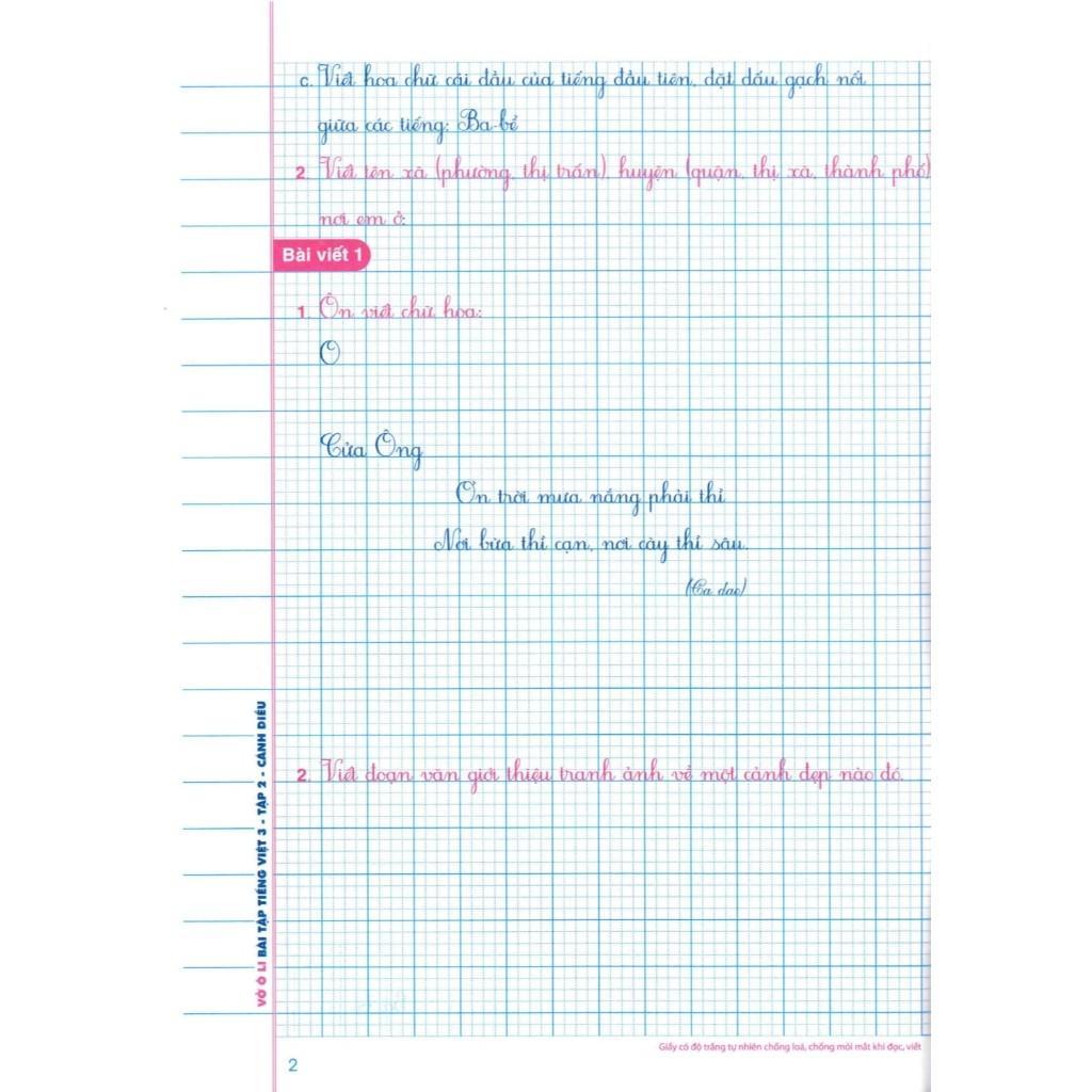 Sách - Vở Ô Li Bài Tập Tiếng Việt Lớp 3 - Tập 2 - Bám Sát SGK Cánh Diều - Hồng Ân