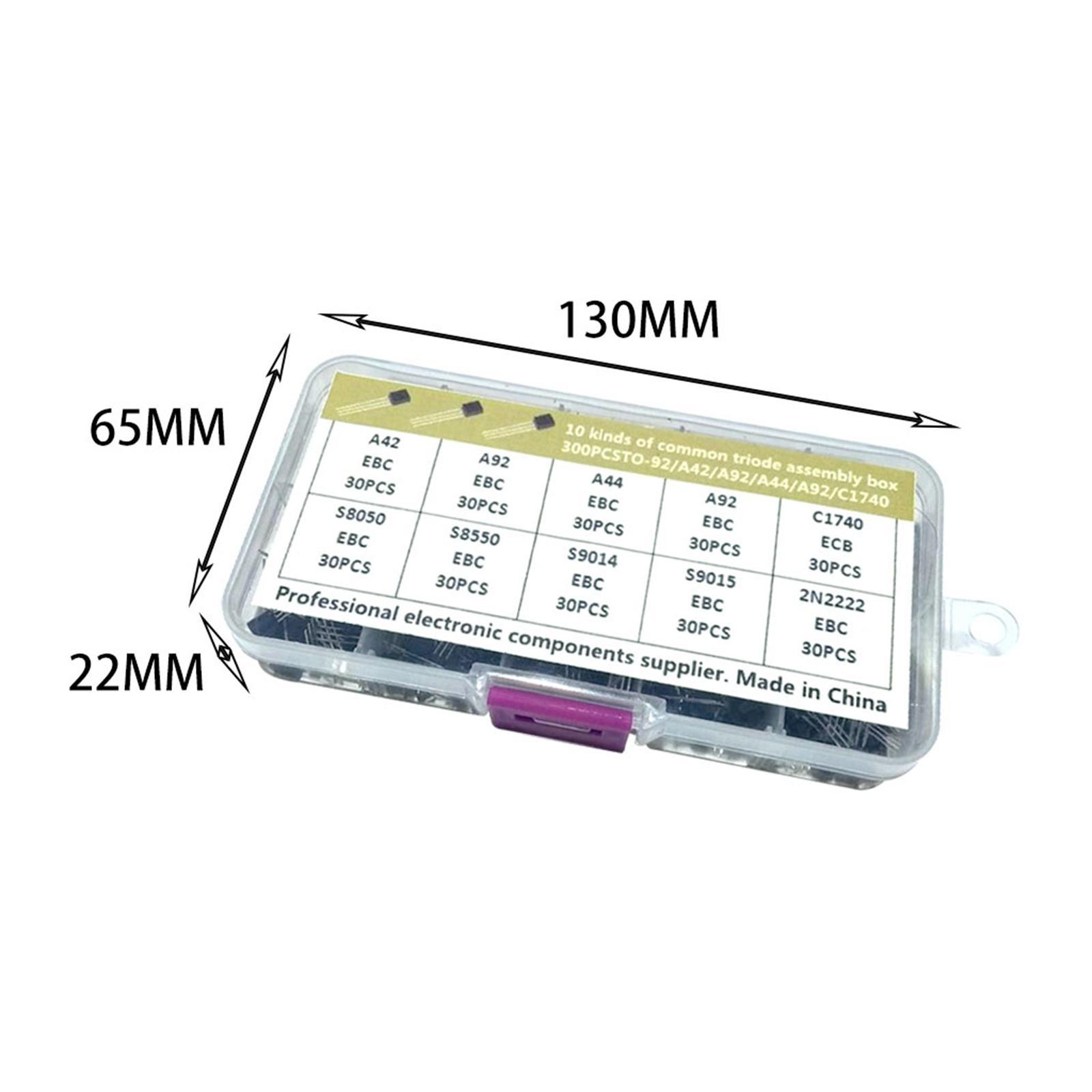 300Pcs 10 Values Transistor Assortment Kit, to-92 DIY Electronic Circuit 2N2222