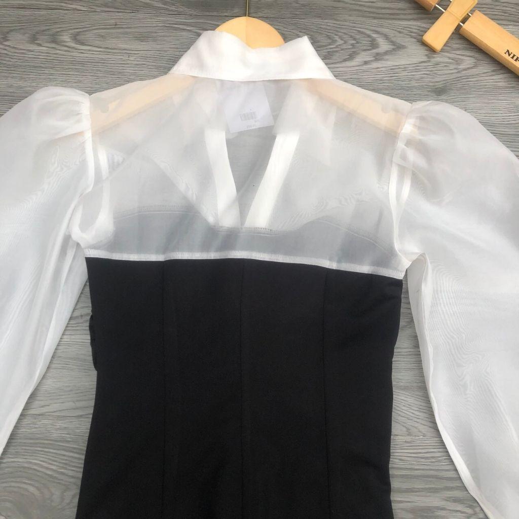 Váy Thiết Kế Body Cổ Đức, Đầm Body Pha dáng ôm che bụng cực xinh và quến rũ - H&N Store
