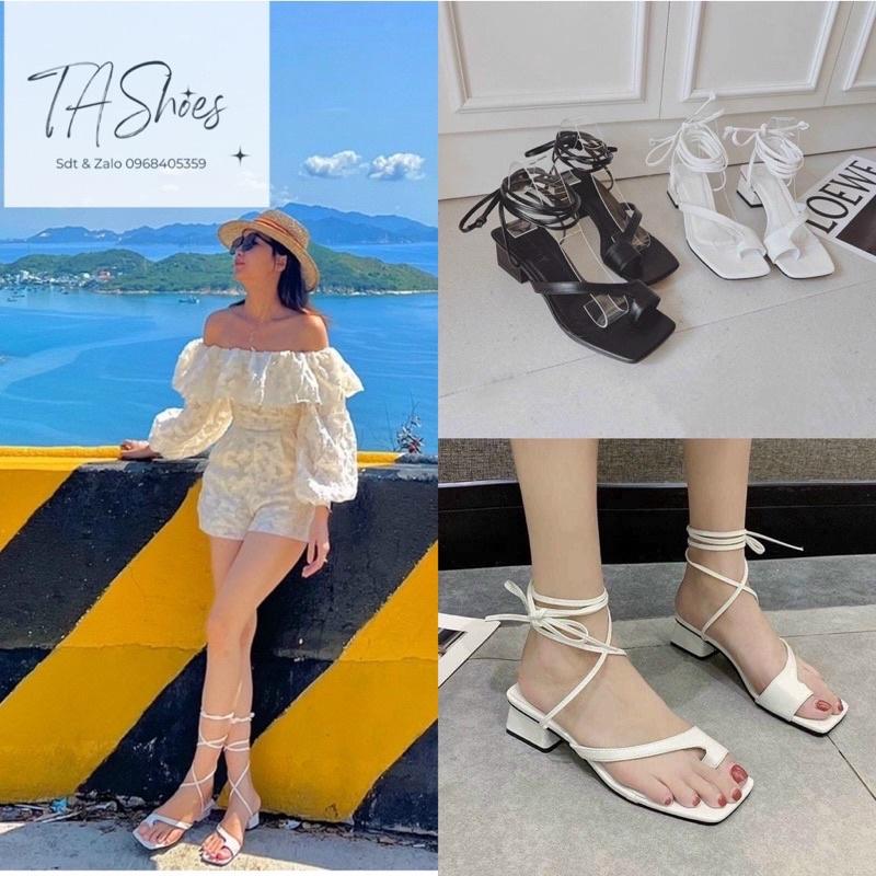 SANDAL NỮ - GIÀY CAO GÓT CỘT DÂY XỎ NGÓN CHIẾN BINH 3P THẤP VỪA DỄ ĐI CHƠI HAY DU LỊCH SIÊU XINH