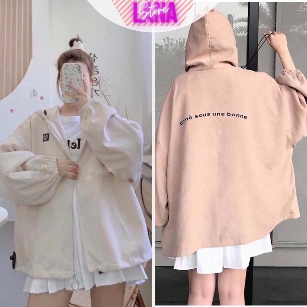 Áo khoác Nhung Lì ️ Áo Khoác Da Lộn 2 Lớp Dày Dặn Logo Thêu Form Rộng Tay Bồng Rất Xinh Như Ảnh