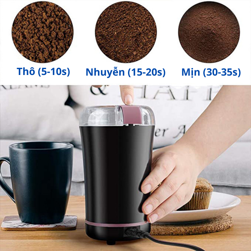 Máy Xay Bột Ngũ Cốc Gia Vị Cafe Hạnh Nhân Muối 450W BUGU BG-M01 - Hàng Chính Hãng